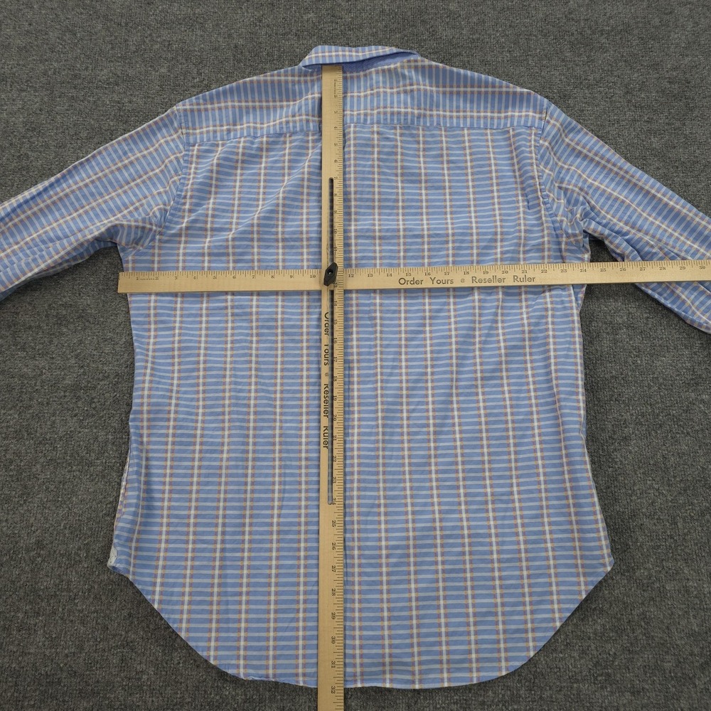 Robert Graham Shirt‎ Mens XL Blue Plaid Contrast Flip Cuff Casual Dress Preppy - Picture 6 of 10